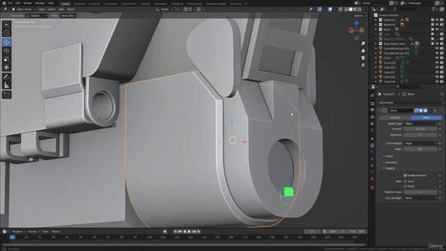 BLENDER Creating the Dune Ornithopter 57_Modeling section_Adding Bevel modifier смотреть онлайн
