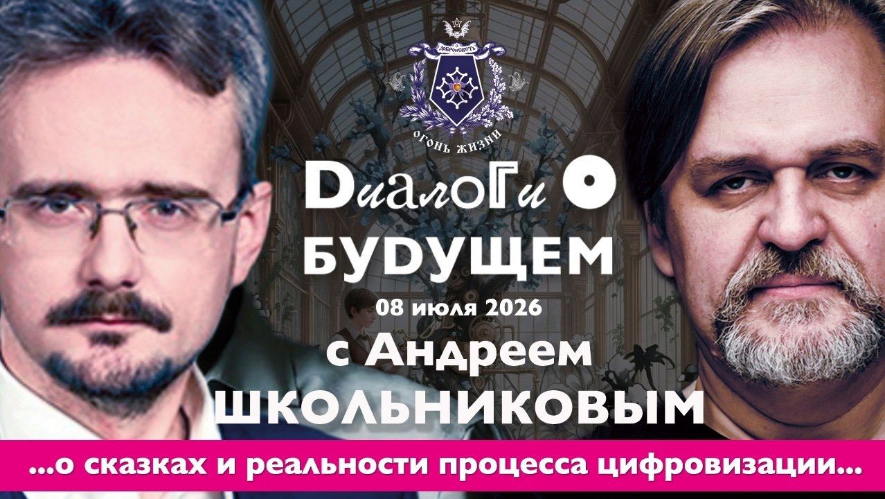 Диалоги о БУДУЩЕМ с Андреем ШКОЛЬНИКОВЫМ. 08 июля 2026. О сказках и реальности процесса цифровизации смотреть онлайн