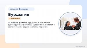 Фамилия Бурдыгин: происхождение, значение и склонение