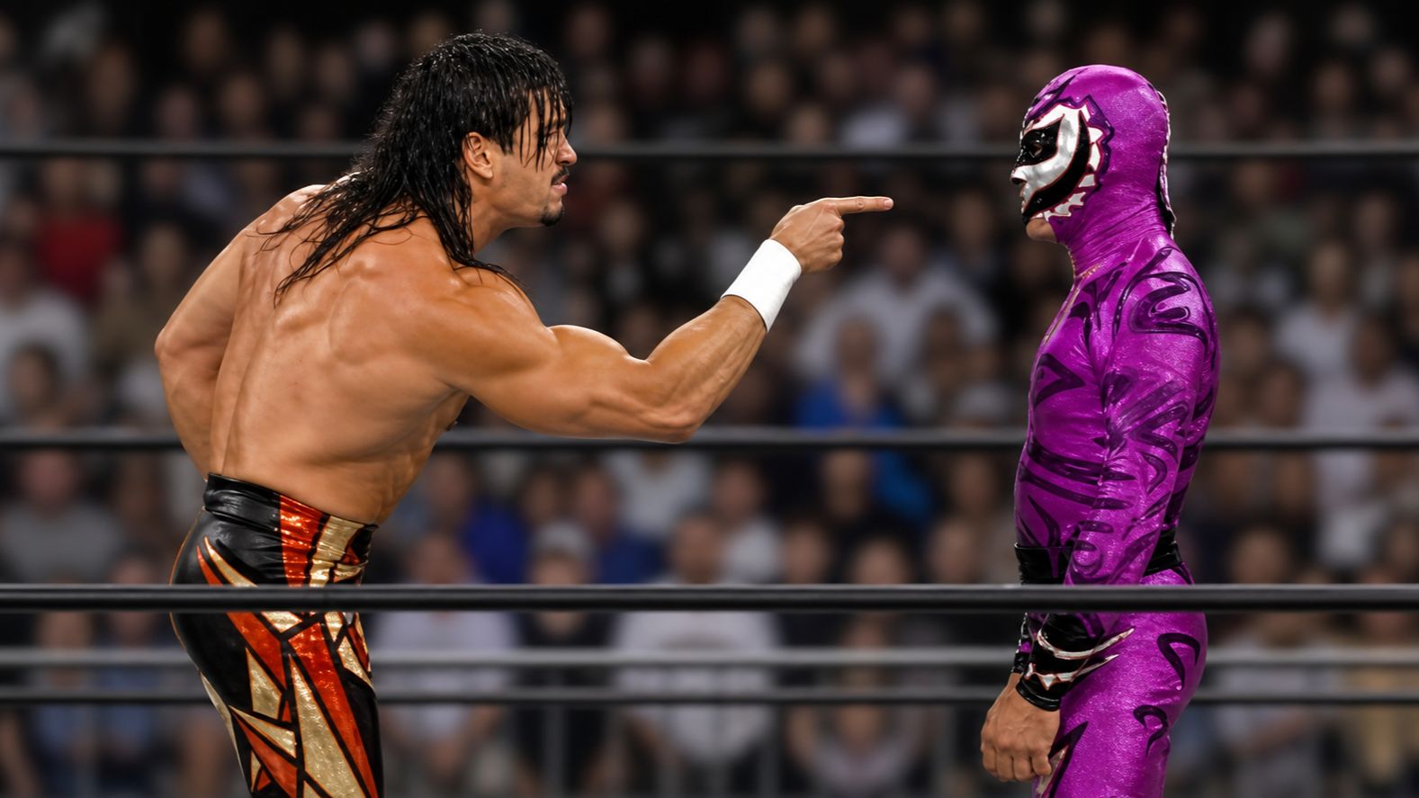 Rey Mysterio Jr vs Eddie Guerrero (mask vs title, WCW Halloween Havoc, 1997) смотреть онлайн