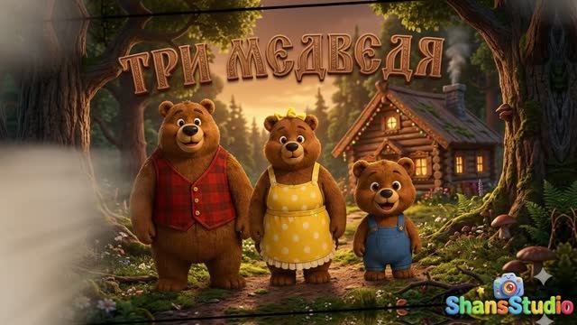 Три медведя. Мультфильм для детей.