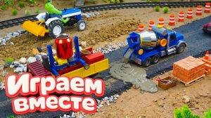 МУЛЬТИКИ ПРО СУПЕРГЕРОЕВ И ИГРУШКИ ДЛЯ ДЕТЕЙ! СТРОИМ ДОРОГУ НА ФЕРМЕ С ХАЛКОМ №27