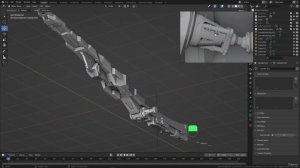BLENDER Creating the Dune Ornithopter 54_Modeling section_Creating the back leg joints part 1