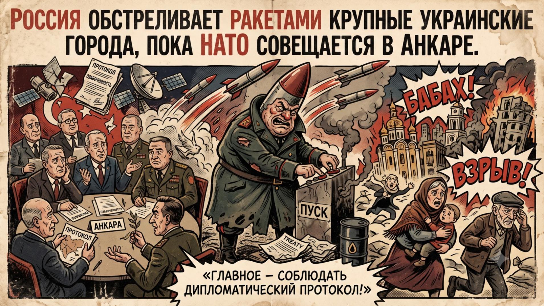 🚨Россия наносит массированный удар по Украине, а НАТО прячется в Анкаре
