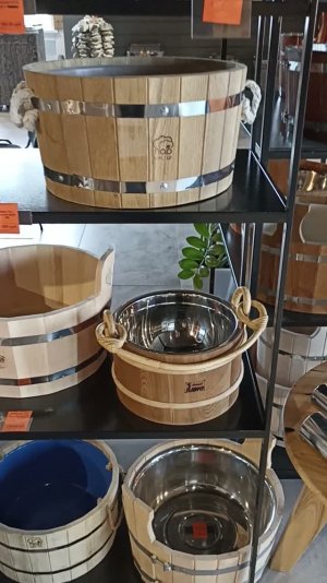 Скидка на вёдра для бани с нержавеющей вставкой Sawo