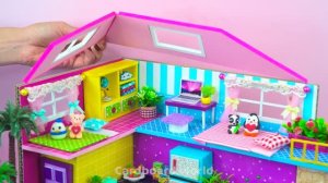 Миниатюрный фиолетовый жилой домик из картона❤️ DIY поделки детям