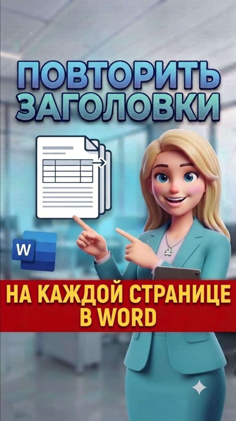Как быстро повторить заголовок таблицы Word на каждой странице