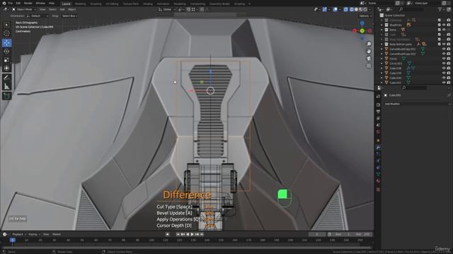 BLENDER Creating the Dune Ornithopter 51_Modeling section_Bottom parts part 15 смотреть онлайн