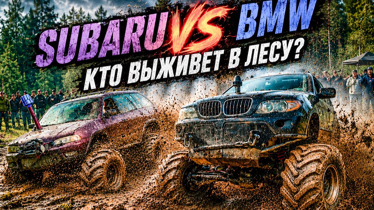МЫ В ШОКЕ от этой Subaru! Легковушка против BMW МОНСТРА и Уазов на бездорожье смотреть онлайн