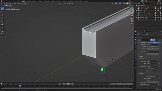 BLENDER Creating the Dune Ornithopter 75_Modeling section_Adding bevel modifier to the front legs 1 смотреть онлайн