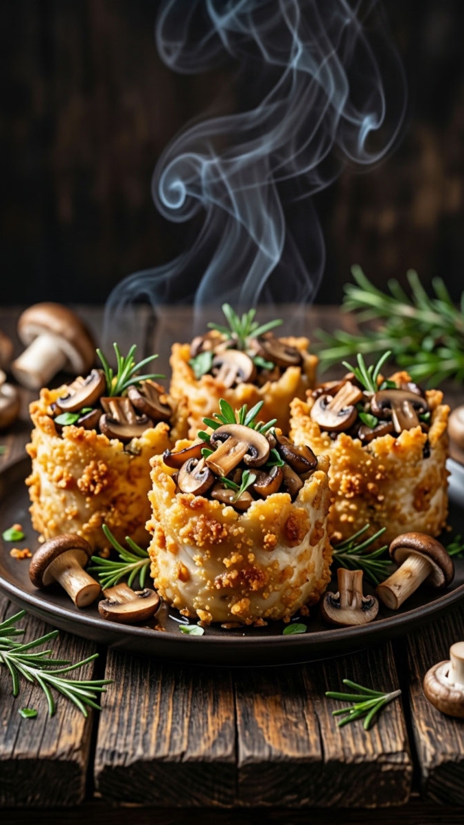 Куриные бочонки с грибной начинкой