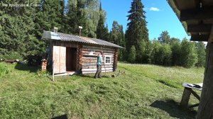 Закинул донки на язя. Убрал сено у избушки. Сварил суп на обед. 2 серия