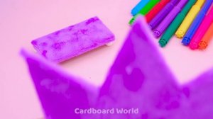 Как сделать чудесный фиолетовый домик-замок из картона, глины и бумаги❤️ Миниатюрный дом своими