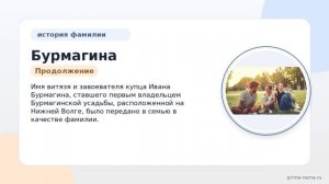 Фамилия Бурмагина: происхождение, значение и склонение