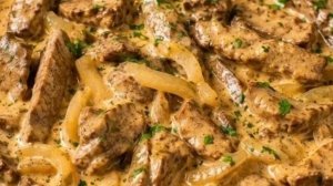 Печень по - строгановски