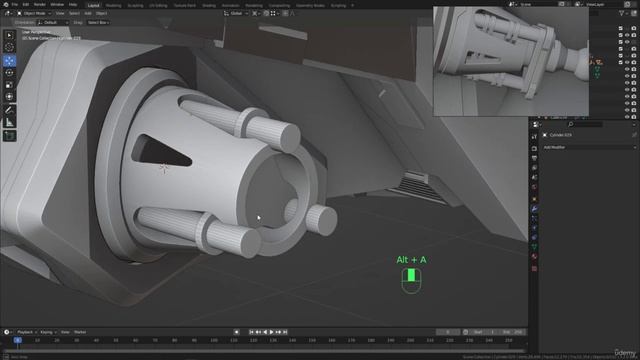 BLENDER Creating the Dune Ornithopter 55_Modeling section_Creating the back leg joints part 2 смотреть онлайн