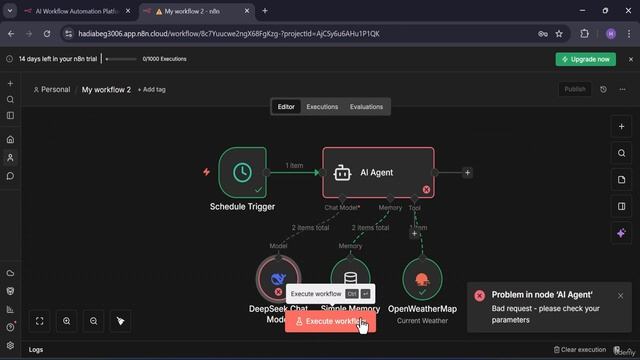 6. 6. Weather-Based AI Newsletter Automation in n8n смотреть онлайн