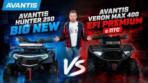 Сравниваем квадроциклы Avantis: Veron Max 400 EFI Premium c ПТС и Hunter 250 BIG NEW Lux