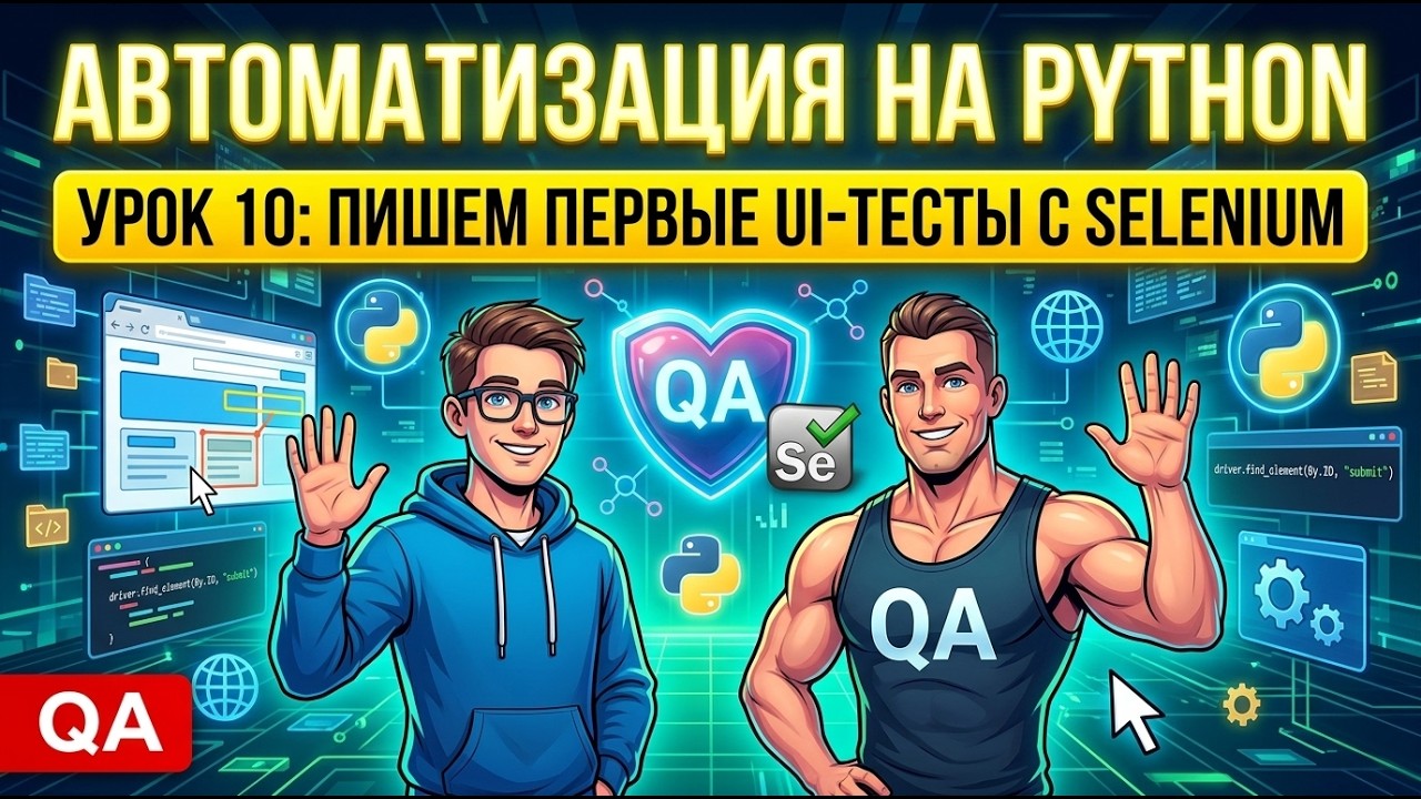 Урок10 Python Пишем первые автотесты для UI на Selenium смотреть онлайн