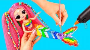 Преображение Руми и Миры в Рок и Радужную Русалку! DIY Поделки для Кукол