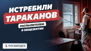 Уничтожение тараканов в общежитии в Москве. Распылитель. Дезинсекция РОСБИОДЕЗ