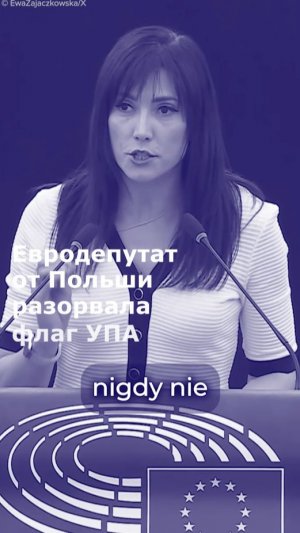 Евродепутат от Польши разорвала флаг УПА