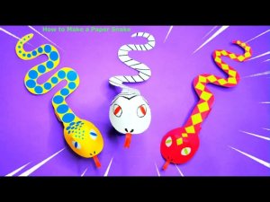 Легкие поделки из бумаги для детей Змея / Paper Snake Crafts How to Make a Paper Snake
