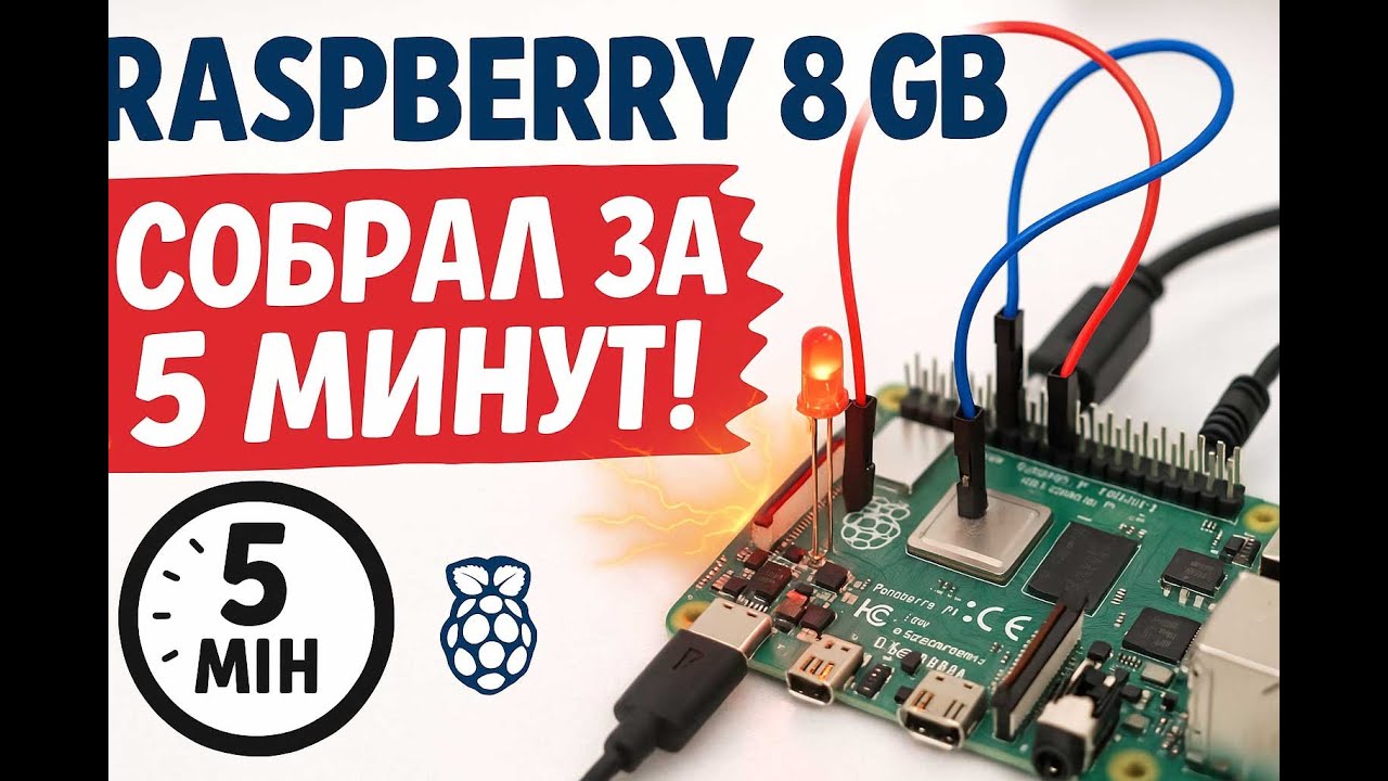 Макетная плата Raspberry Pi 5 8 ГБ собрал и включил за 5 минут 28 апреля 2025 г. смотреть онлайн