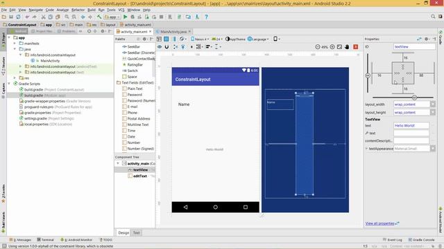 Работа с ConstraintLayout в Android Studio смотреть онлайн