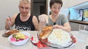 Мукбанг правильный ПП ужин) СМЕКАЛКА и отвага, нас не ПОБЕДИТЬ никогда! Семейный ужин в России