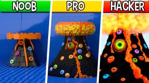 LEGO Трипофобия Вулкан!  Noob, Pro, HACKER! (Монстры Трипофобии)