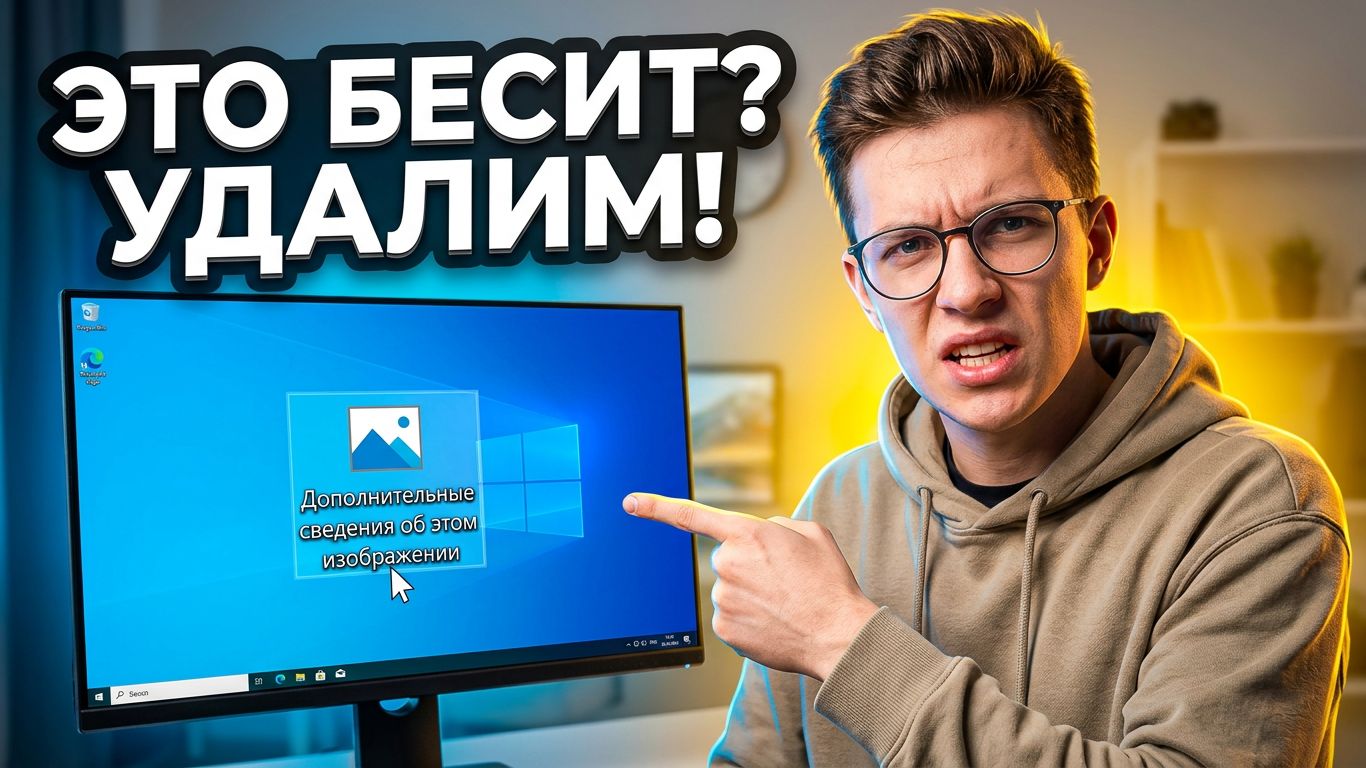 Как удалить значок "Дополнительные сведения об этом изображении" с рабочего стола? | Windows 10\11 смотреть онлайн
