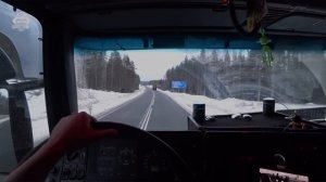 300 км по СНЕЖНОЙ каше / В Архангельской СНЕГОПАД / Ширина 3.40 негабарит