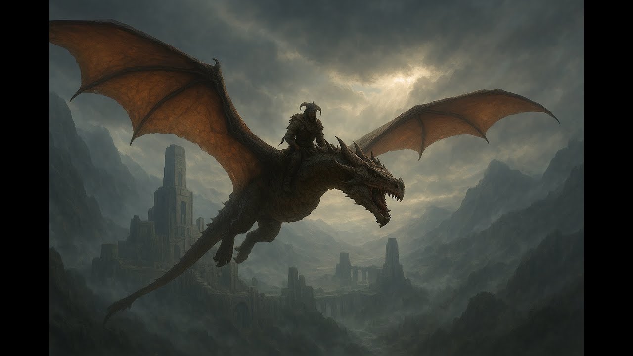 Верхом на драконе Одавинге в Скулдафн! По следам Алдуина | Skyrim смотреть онлайн