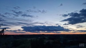 Солнце, закат, и небо с тучами