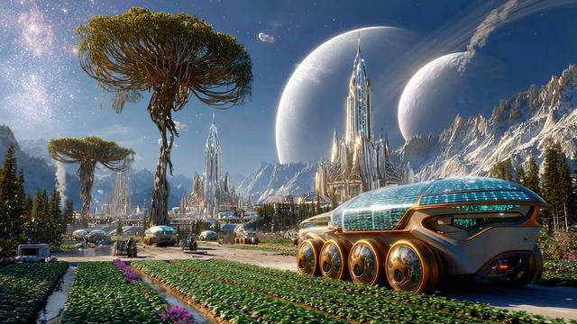 Aurora Crystal Forest City ｜ Over 1 Hour of Peaceful Futuristic Ambient Music for Sleep & Focus ｜ смотреть онлайн