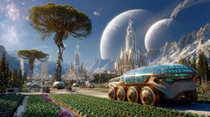 Aurora Crystal Forest City ｜ Over 1 Hour of Peaceful Futuristic Ambient Music for Sleep & Focus ｜