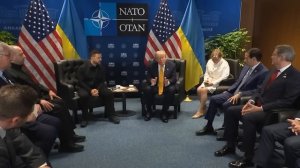 Планы врагов России - Президент США Трамп и Президент Украины Зеленский на саммите НАТО, 8 июля 2026
