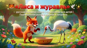 🦊🕊️✨ «Лиса и журавль» — русская народная сказка | Аудиосказка для детей | Поучительная сказка