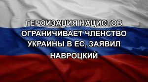Героизация нацистов ограничивает членство Украины в ЕС, заявил Навроцкий