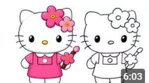 Как легко и просто нарисовать милую кошечку Hello Kitty с цветами 🌸