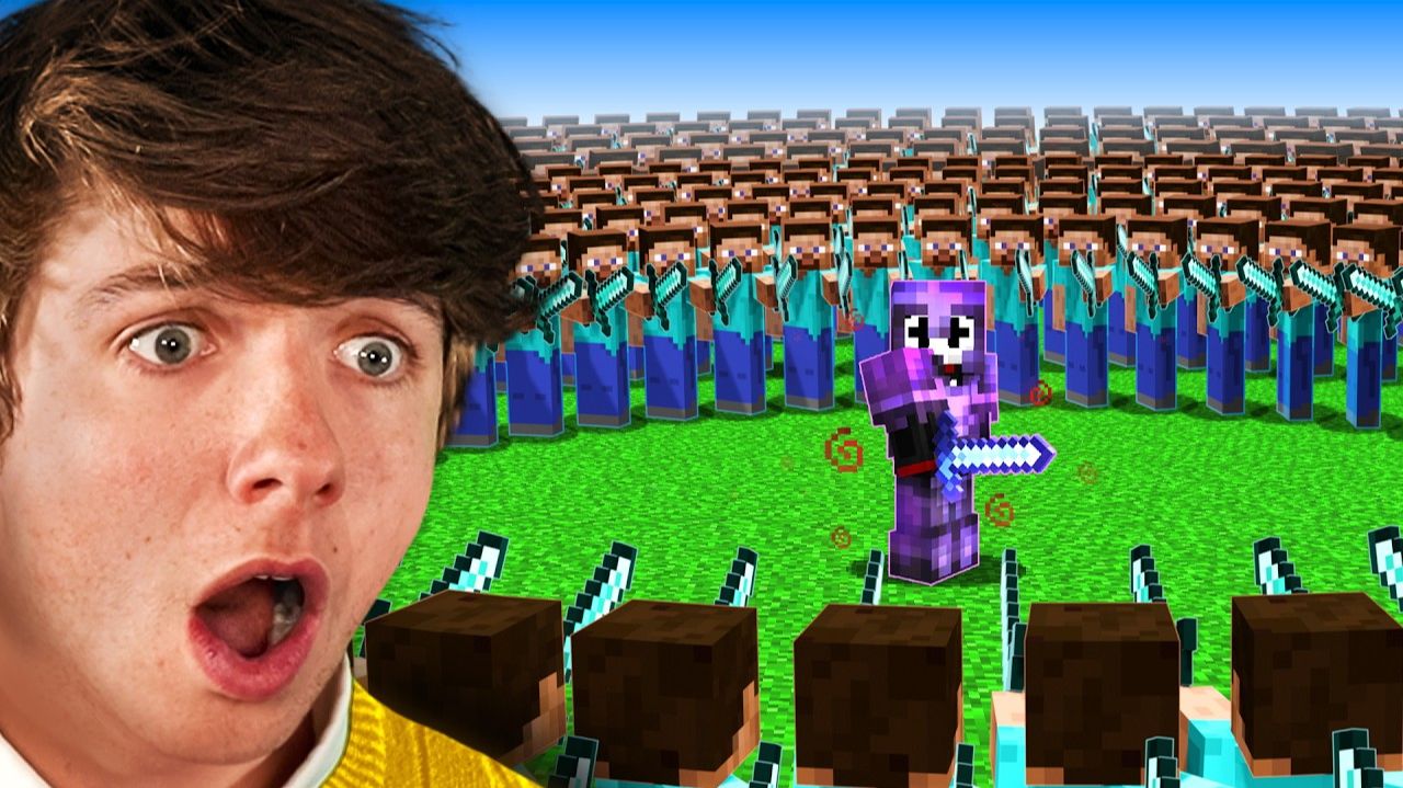 Сто охотников противостоят грозному врагу в Minecraft