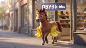 Лошадь купила 4 галоши