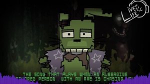 «The song that plays when an aubergine colored person with an axe is chasing you»