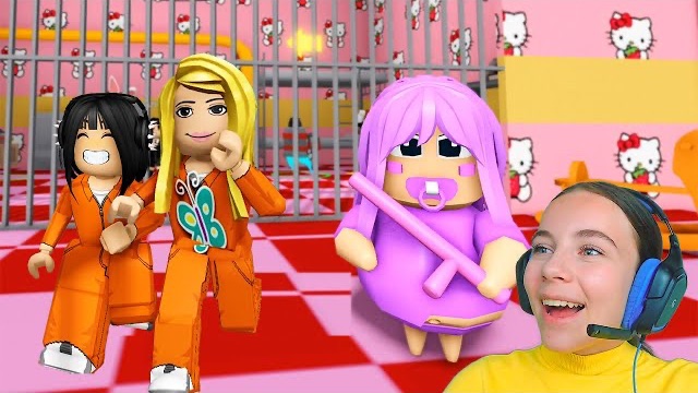 ПОБЕГ ОТ ДЕВОЧКИ БАРРИ С АЛЁНОЙ в ROBLOX! смотреть онлайн