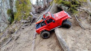 Axial scx10ii JEEP Cherokee XJ, AR45 JEEP Wrangler JK катаем по Битцевскому парку 09 февраля 2025 г.