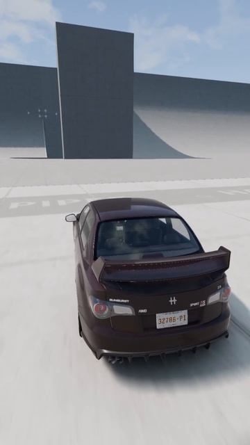 Subaru Impreza II Врезается на полном ходу