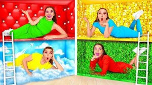 Секретные Домики под Кроватью Четыре Цвета Челлендж _ Смешные Cитуации от BaRaDa Challenge
