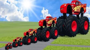 Большой и маленький 2D-монстр-траки: Молния Маккуин против поездов | BeamNG.Drive