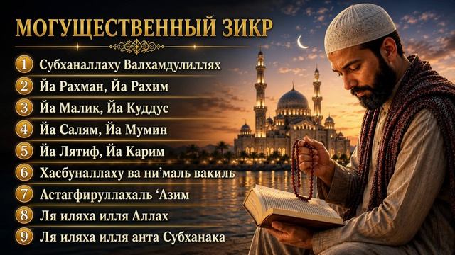 Мощный зикр для укрепления имана, прощения грехов и ежедневного поминания Аллаха